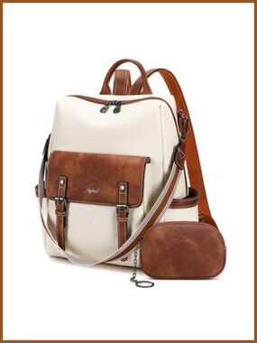 Faux Leather Convertible Backpack Purse Shoulder Bag Travel Handbag